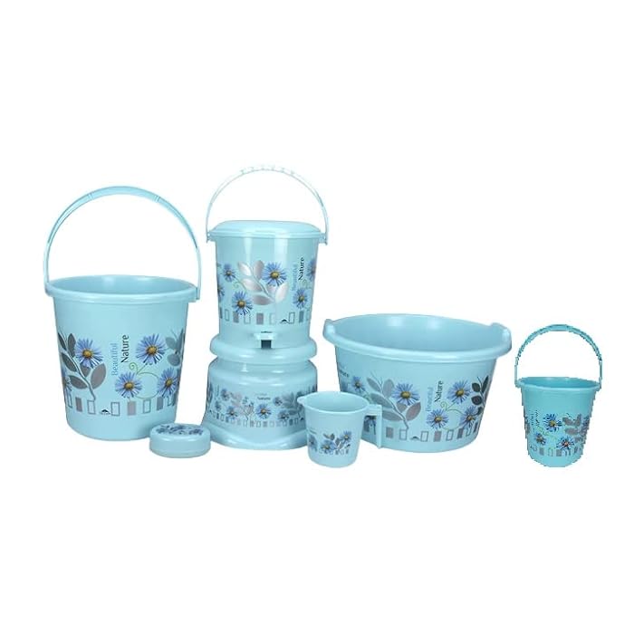 Buy Shreya Plastic Bathroom Set 07 Pieces Heavy Duty, Large Capacity