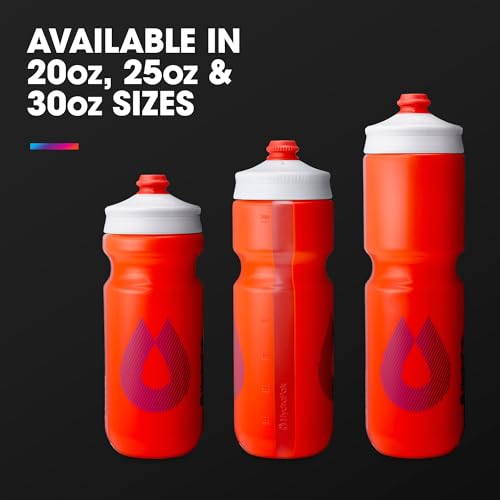 Image of HydraPak Breakaway Surge Lightweight Bike Water Bottle 2-Pack (20oz, 25oz, 30oz) - High Flow, Cycling & Sports Squeeze Bottle