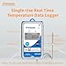 Frigga V5J 4G/5G Real Time Temperature Data Logger with Extra Low External Probe Single Use 28800 Points Remote Digital Temperature Recorder 60 Days for Pharmacy Dry Ice Liquid Nitrogen Transportation