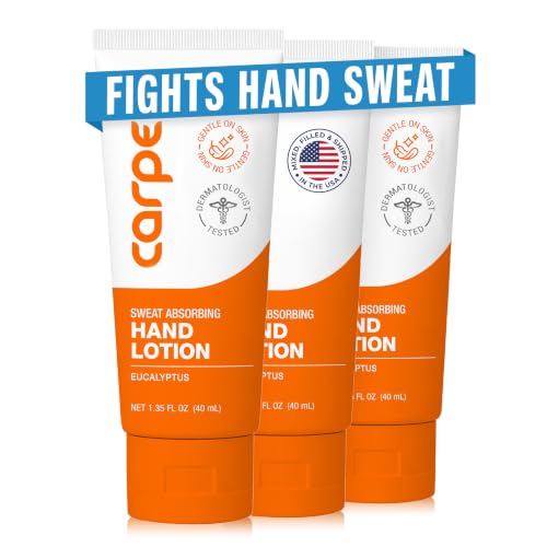 Carpe Sweat Absorbing Hand Lotion, Eucalyptus - 3 Pack