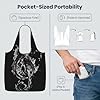 SDEGTHO Black Smoke Music Printed Foldable Grocery Bag, 25L Reusable Shopping Tote, Lightweight Bag for Travel Daily Use #5