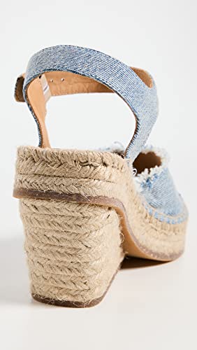 Rag & Bone Women's Santiago Wedge Espadrilles, Ltdenim, Blue, Tan, 6 Medium Us #TOP2