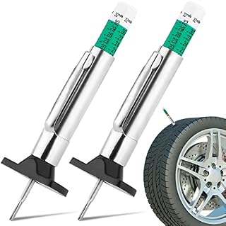 Car Tyre Tread Depth Gauge Uk, PROUSKY 2 Pieces Color Coded Digital Tire Tread Depth Gauges, Precise Tyre Depth Measurement Tool for Car, Truck, Motorcycles, Range 1/32 inch to 32/32 inch
