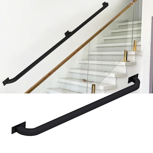 Kit balustrade escalier acier inoxydable noir 210 cm élimine les risques de chute murale