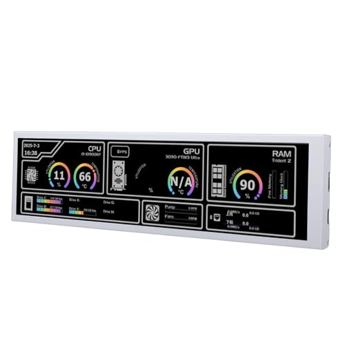 Image of ciciglow 8.8 Inch Computer Secondary Screen, PC CPU GPU Temperature Monitor with 178 1920x480 LCD Display for Computer Case RAM HDD Data Monitor