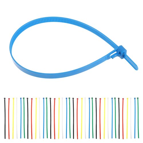 ROMISBABA 100 Piezas Bridas de Nylon Reutilizables con Sistema de Liberación Ajustable para Gestión de Cables Hogar Oficina y Jardín