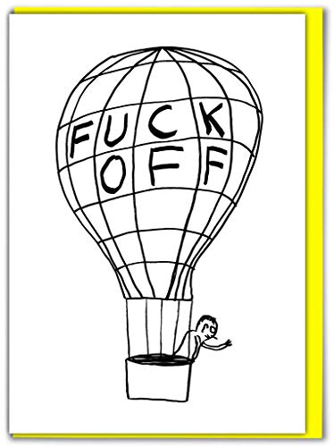 Funny Rude Humorous 'David Shrigley F*ck Off Balloon' Greetings Card