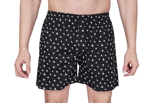 Image of Nermosa Men's Cotton Printed Soft Regular Boxer Shorts | Pack of 2
