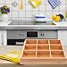 DOITOOL Wood Serving Tray Divided Serving Platter 9- Compartment Organizer Tray Wood Food Server Snack Candy Tray Sushi Platter for Party
