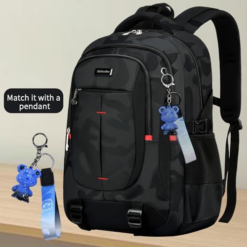 schoolbags for Middle school and high school student,high-capacity camo bookbags for Teens boys,Water Resistant Anti Theft Travel backpack with Computer compartment Fits 15.6 Inch Laptop - Image 3