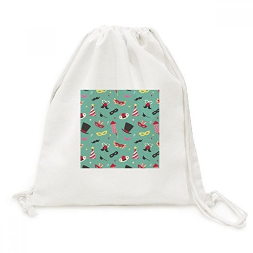 Sac à dos à cordon Brésil Carnaval en toile imprimée avec nœud papillon