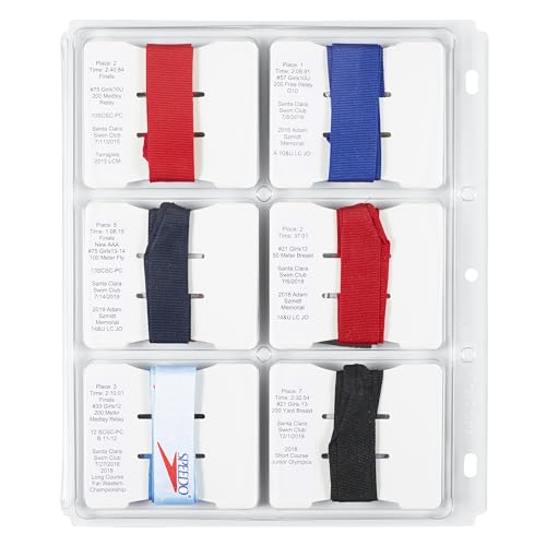 Image of Medal Display Organizer Storage Binder Pages Standard Size Award Medals up to 3.75 inchx 3.25 inchx 0.25 inch - 2 Pack for 12 Medals