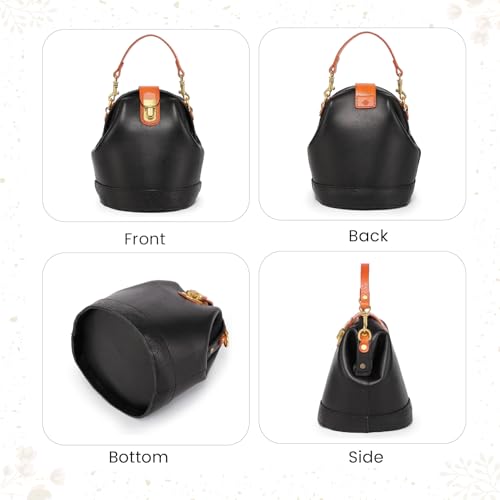 Image of OLD TREND Doctor Bucket Crossbody Handbag | Luxurious and Versatile Bag for Women | Genuine Cowhide Leather