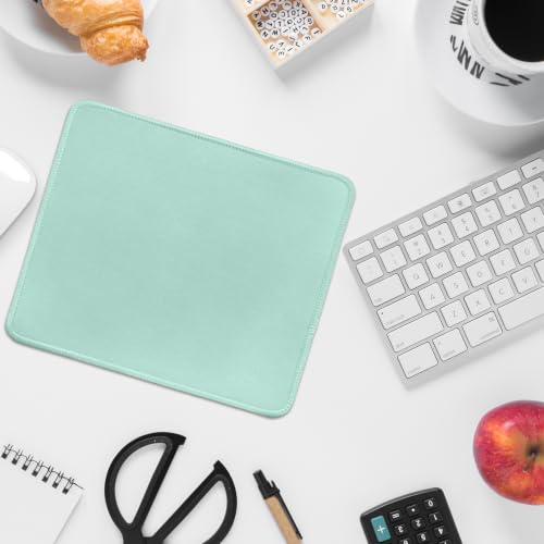 Image of FROGIGO Mouse Pad with Stitched Edges - Solid Color Mousepad for Women, 9.25 x 7.75 inch Washable Square Desk Pad, Non-Slip Rubber Base, Office Home Laptop Accessories - Baby Blue