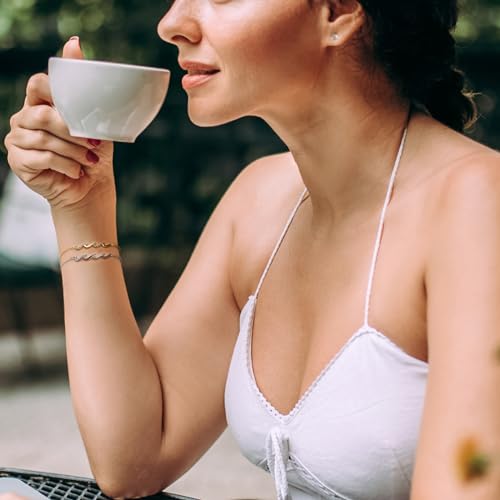 925 Sterling Silver Bracelet, Wave Bracelet for Mother, Bestie Gifts for Women, Best Friend Bracelet, Birthday Jewelry Gifts for Friends Mom Daughter Sister4