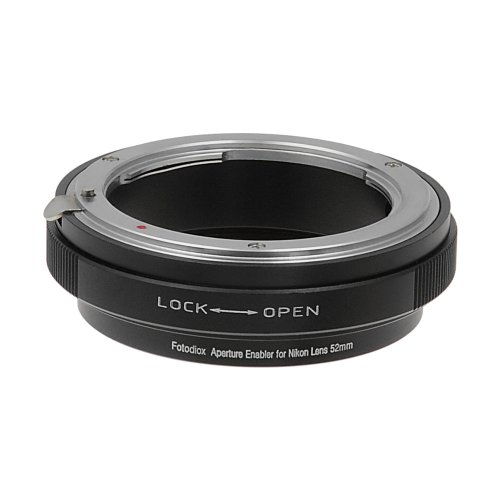 Image of Fotodiox Aperture Control 52mm Filter for Nikon G /DX Lens in Reverse Mount for Macro Photography (Black)