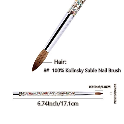 Nagel pinsel 100% Kolinsky Sable Runden NagelPinsel Nail Art pinsel Acryl Nägel Pinsel für Acrylpulver Nagel geschnitzt… – Bild 3