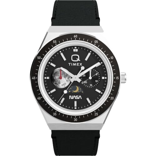 Montre Timex homme Q NASA 40 mm le cadeau idéal avec bracelet noir et cadran noir