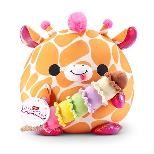Snackles Core Non Licensed Series 1-Plush 14" Griaffe with Long Ice Cream (ZURU 77695E)