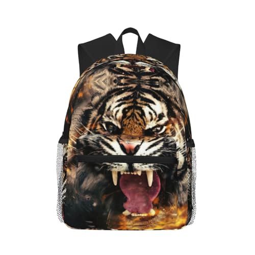 Sac à dos voyage tigre rugissant avec compartiment ordinateur portable
