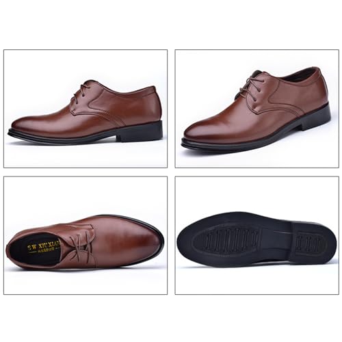 Image of Dress Shoes for Men Lightweight Breathable Lace Up Wedding Shoes Casual Modern Business Formal Oxfords Shoes