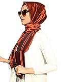 Generic, Hijab Headscarf 100percent Turkish Made Medina Silk Smooth & (Orange), Large