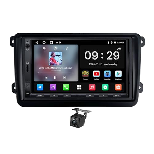 Vue arrière en direct avec caméra de recul 720P et écran tactile Android Auto sans fil pour Skoda
