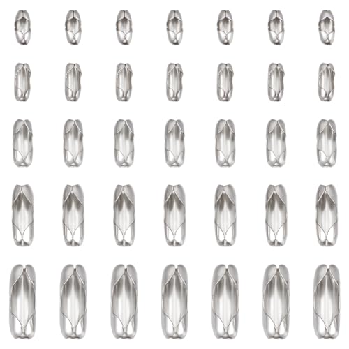 UNICRAFTALE 5 Tailles Environ 205 pièces Connecteurs de Chaîne à Billes en Acier Inoxydable...