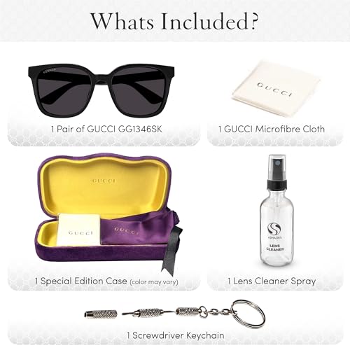 Image of Gucci GG1346SK Lettering Logo Men Rectangular shape Sunglasses with Luxury Eyewear Kit