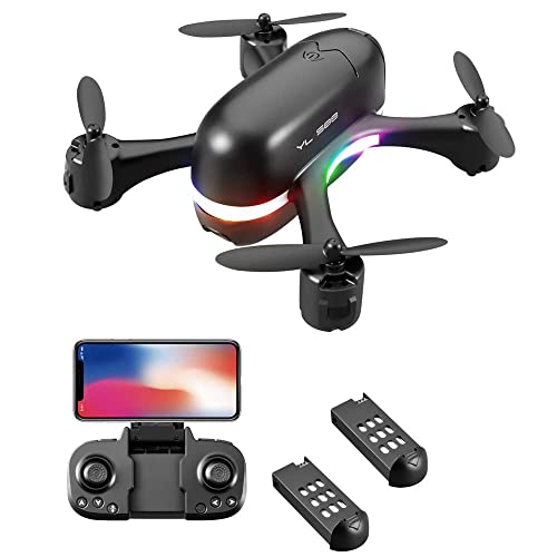 WYMYY Dron con cámara 4K HD para Adultos, cuadricóptero, Retorno automático a casa, Sígueme, Control de Largo Alcance, Luces Coloridas frías, 6 Canales con giroscopio, Incluye Bolsa de t