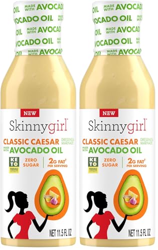 Image of Skinnygirl Sugar Free Gluten Free Avocado Oil Salad Dressing, Creamy Caesar, 11.5 Ounce (Pack of 2)