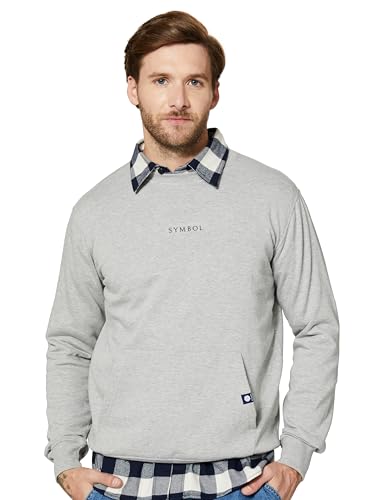 Image of Amazon Brand - Symbol Men Cotton Rich Light Weight Crew Neck Sweatshirt (Regular Fit)