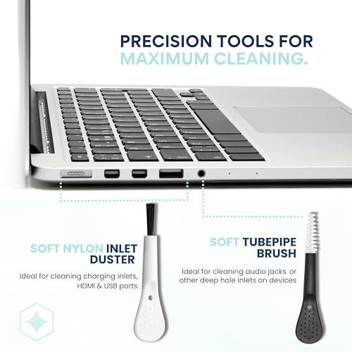 Image of BARROT Essentials Mini Device Cleaning Kit | Includes 50ml Non-Alcohol Screen Cleaner, 3 x High-Precision Brushes & 20x20CM Plush Microfiber