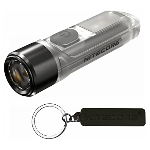 Nitecore Tiki UV 365nm Ultraviolet Flashlight LED Light Rechargeable EDC Keychain Tag, White,transparent Cover