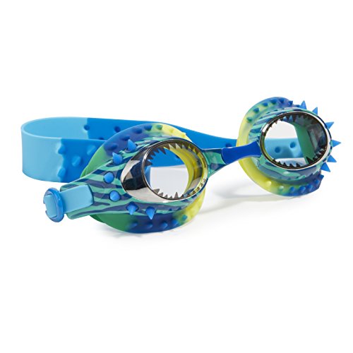 Dinosaur Swimming Goggles For Kids by Bling2O - Anti Fog, No Leak, Non Slip and UV Protection - DinoMite Blue Fun Water Accessory Includes Hard Case