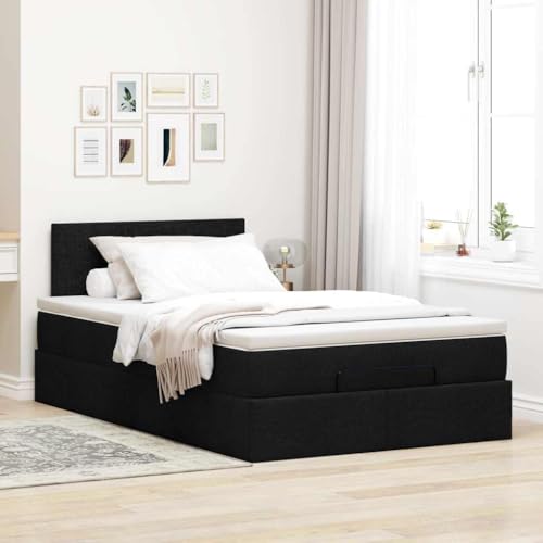 Willood Boxspringbett mit Matratze & LEDs Schwarz 120x200 cm Stoff...