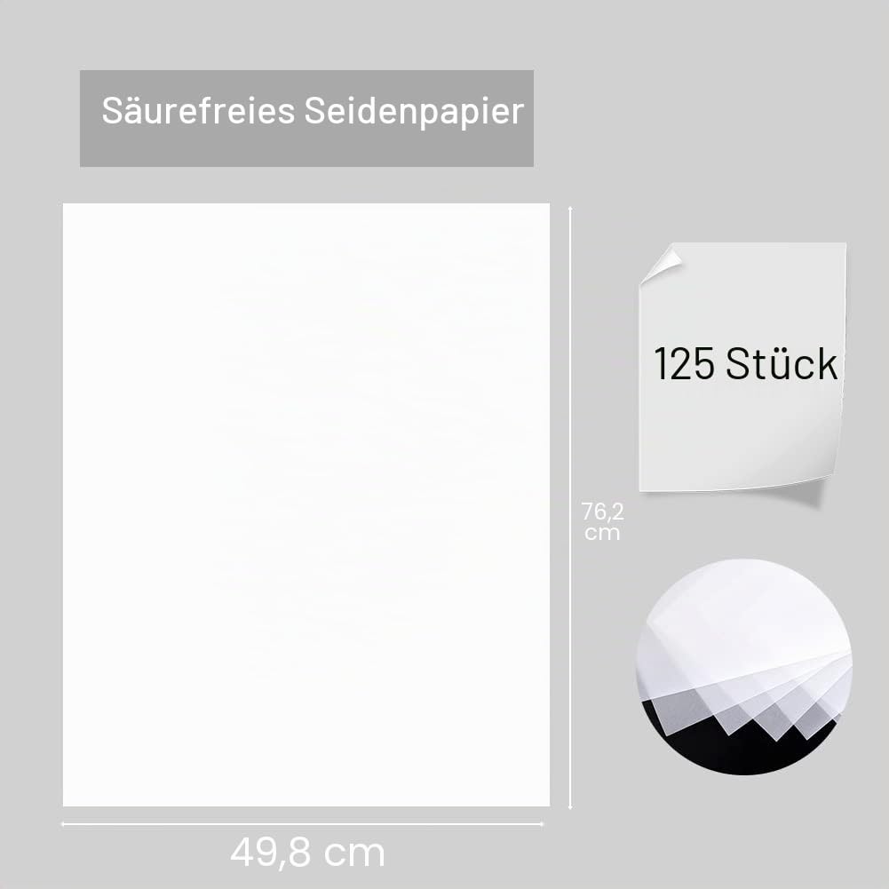 Seidenpapier weiß 125 Blatt 50 x 76 cm Transparentpapier Basteln Papier zum Basteln Geschenkpapier Kunsthandwerk und zur Dekoration für Geburtstag Hochzeit,17gm