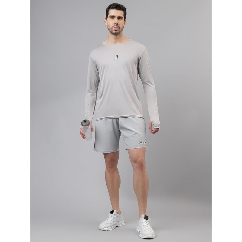 Image of ATICX Polyester Shorts for Men - Quick Dry Lightweight with Zipper Pockets - Gym, Running, Jogging, Training Half Pants for Basketball, Swimming, Badminton, Cycling, Football, Outdoor & Home Wear