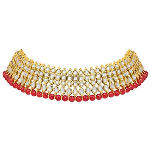 Indian Kundan Fax Pearl Necklace Earrings Maang Tikka Set
