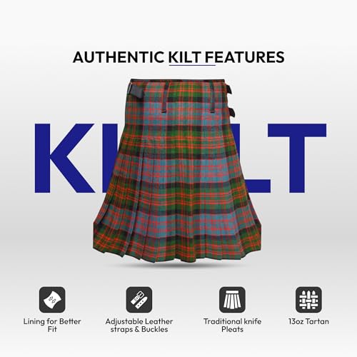 Image of 8 Yard Mens Kilt - Authentic Tartan Kilt for Men Highland Outfit for Weddings & Traditional Scottish Wear
