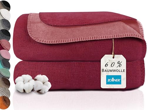 ZOLLNER Kuscheldecke zweifarbig in 150x200 cm - kuschelige...