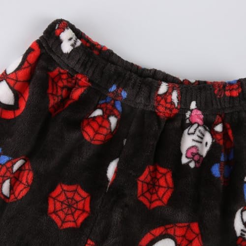 Cartoon Cat Christmas & Halloween Fleece Pajama Pants for Women – Cozy Flannel Lounge Pants for Home & Outwear in Winter3