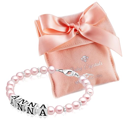 Customized Name Bracelets for Girls and Boys, Sterling silver Jewelry, Alphabet Letter Charm Bracelet Personalized Baby Gifts, Birthday Gift for Women, Newborn, infant Toddler, Teen