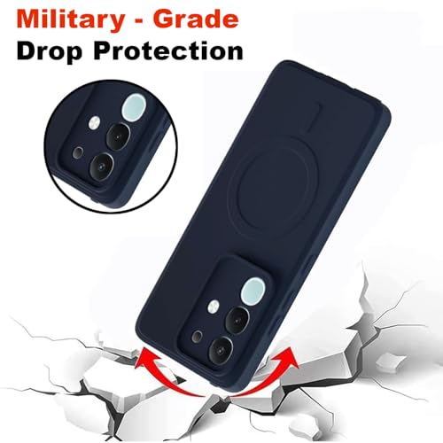 Image of Back Cover | MagFit Ring Design (Non-Magnetic) | Shockproof Case | Anti-Slip Grip | Raised Camera Edges | Slim Protective Case for Vivo T4x 5G / Y29 4G / Y31 Pro 5G / iQOO Z10x 5G (Steel Blue)