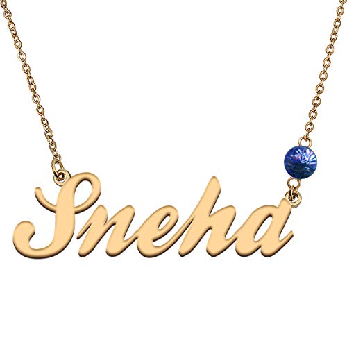 HUAN XUN Custom Choker Birthstone Sneha Name Necklace Best