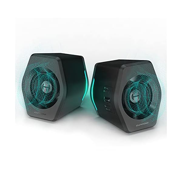 Edifier G2000 32W PC Gaming Computer Speakers for Laptop Mac Desktop Computer Woofer Speakers Bluetooth USB 3.5mm AUX Inputs RGB Lights Multimedia Speakers Black