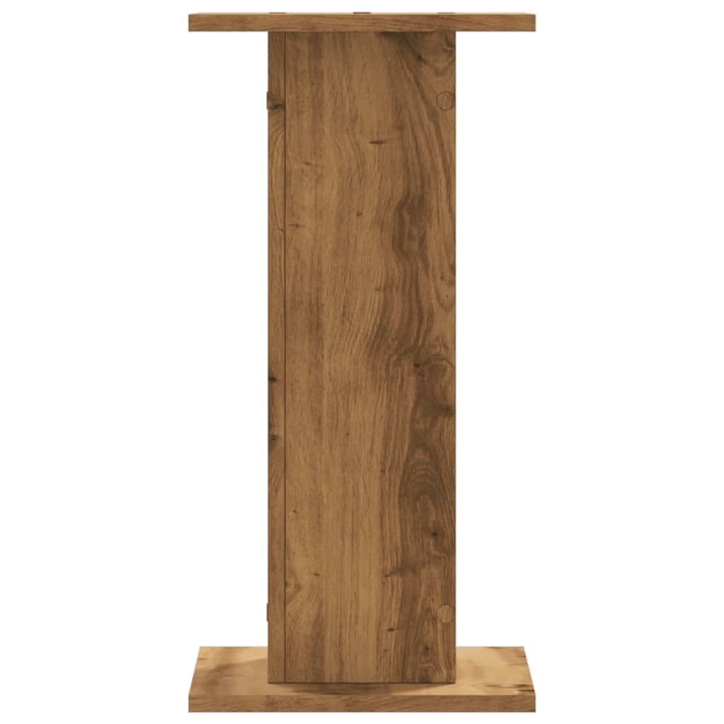 Pflanzenständer 2er Set Artisan-Eiche - Bluemensäule Holzwerkstoff für Pflanzkübel Dekosäule Eckig - 30x30x60 cm Belastbar bis 60kg Blumentopfständer Hohl Befüllbar