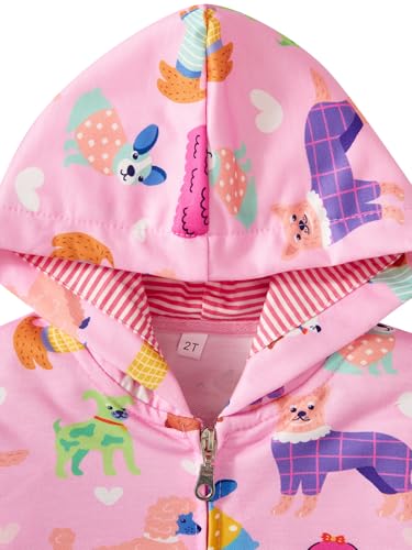 Baby Girl Zip-up Jacket Rainbow Unicorn Cotton Hoodie Sweatshirt Toddler Fall Coat Kids Winter Outfits Outerwear 2t-7t3