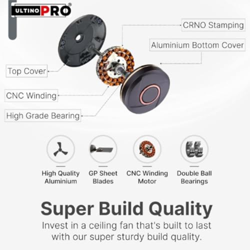 Image of Small Ceiling Fan 4 Blade Indoor Fan High-Speed 2-Year Warranty Small Fan for Kitchen, Balcony & Small Room (24 Inch) (Pack Of 1)