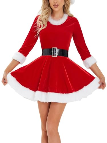 Lshyuehao Mrs Claus Costume for Women Christmas Santa Costum